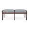 Lesro Lenox Wood 2 Seat Bench Wood Frame, Walnut, RS Fog Upholstery LW2001 - alternate 1
